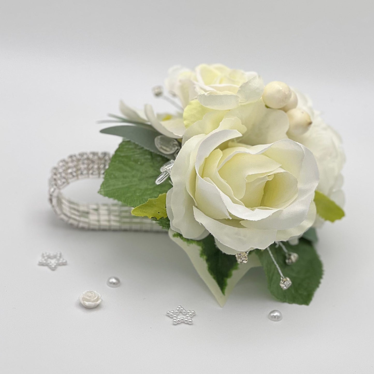 Mixed Ivory roses - Debs Flower Corsage