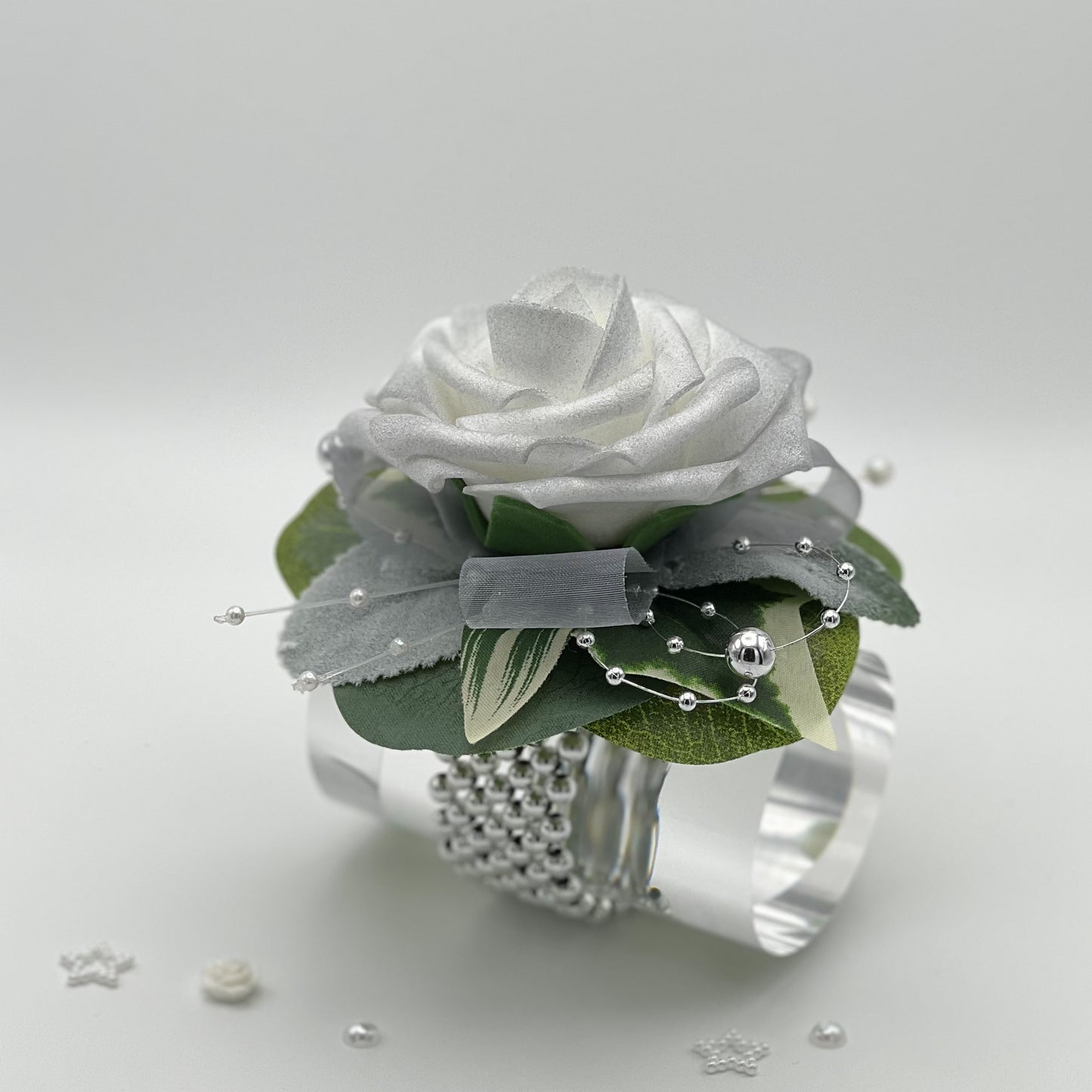 Light Silver Rose - Debs Flower Corsage