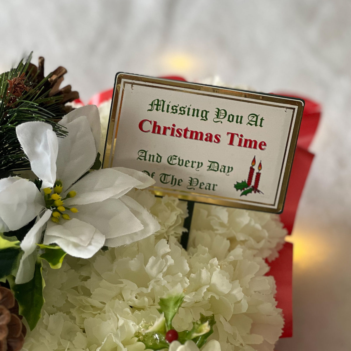 Christmas Grave Cushion with Dove