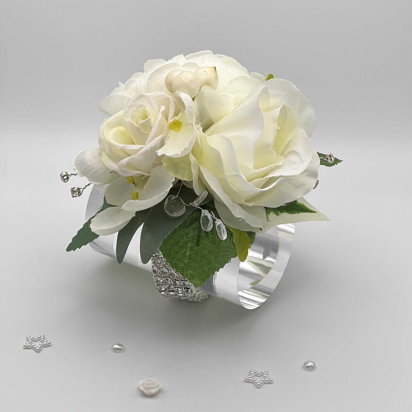 Mixed Ivory roses - Debs Flower Corsage