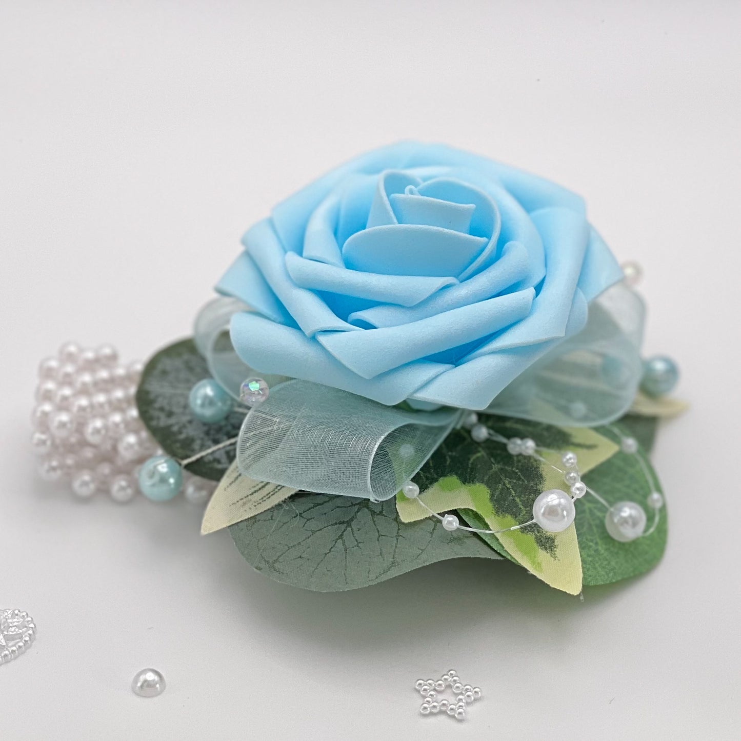 Light Blue Rose Debs Corsage 2