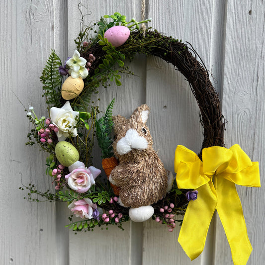 Easter Door Wreath with bunny