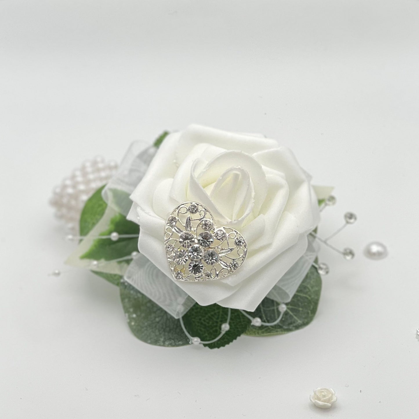 White Rose with Brooch - Debs Flower Corsage