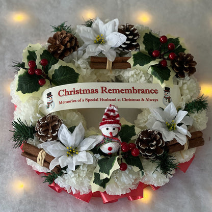 Christmas Grave Wreath - Snowman