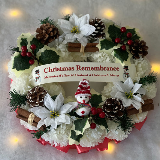 Christmas Grave Wreath - Snowman