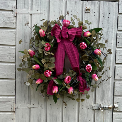 Large Door Spring Wreath - Pinks