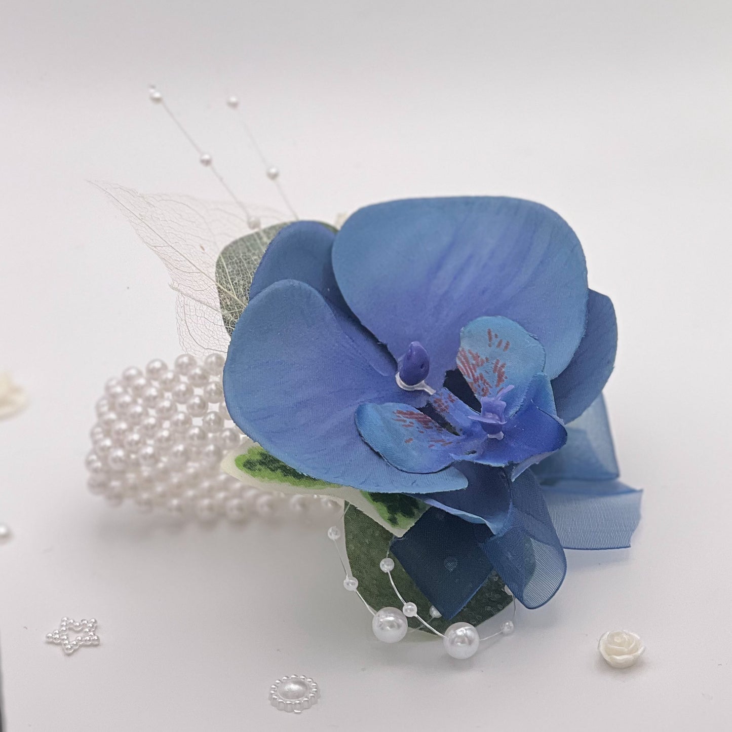 Navy Orchid with Pearl - Debs Flower Corsage