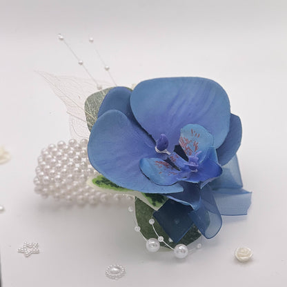 Navy Orchid with Pearl - Debs Flower Corsage