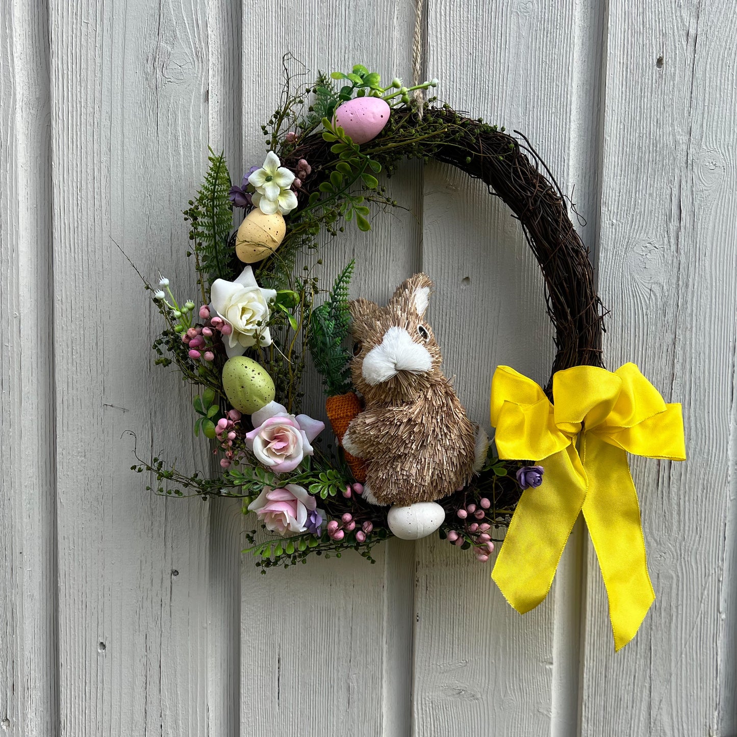 Easter Door Wreath with bunny