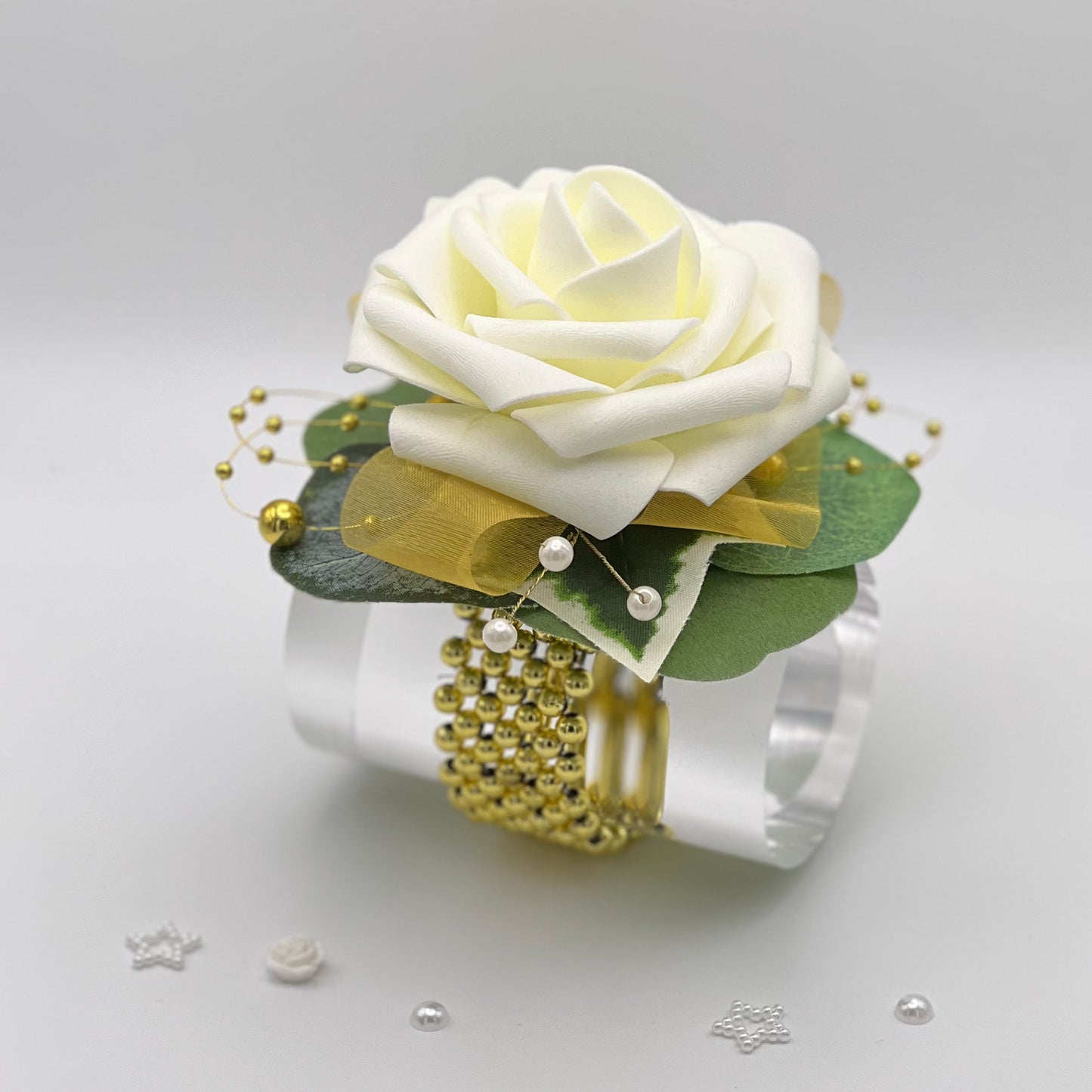 Ivory Rose with Gold - Debs Corsage