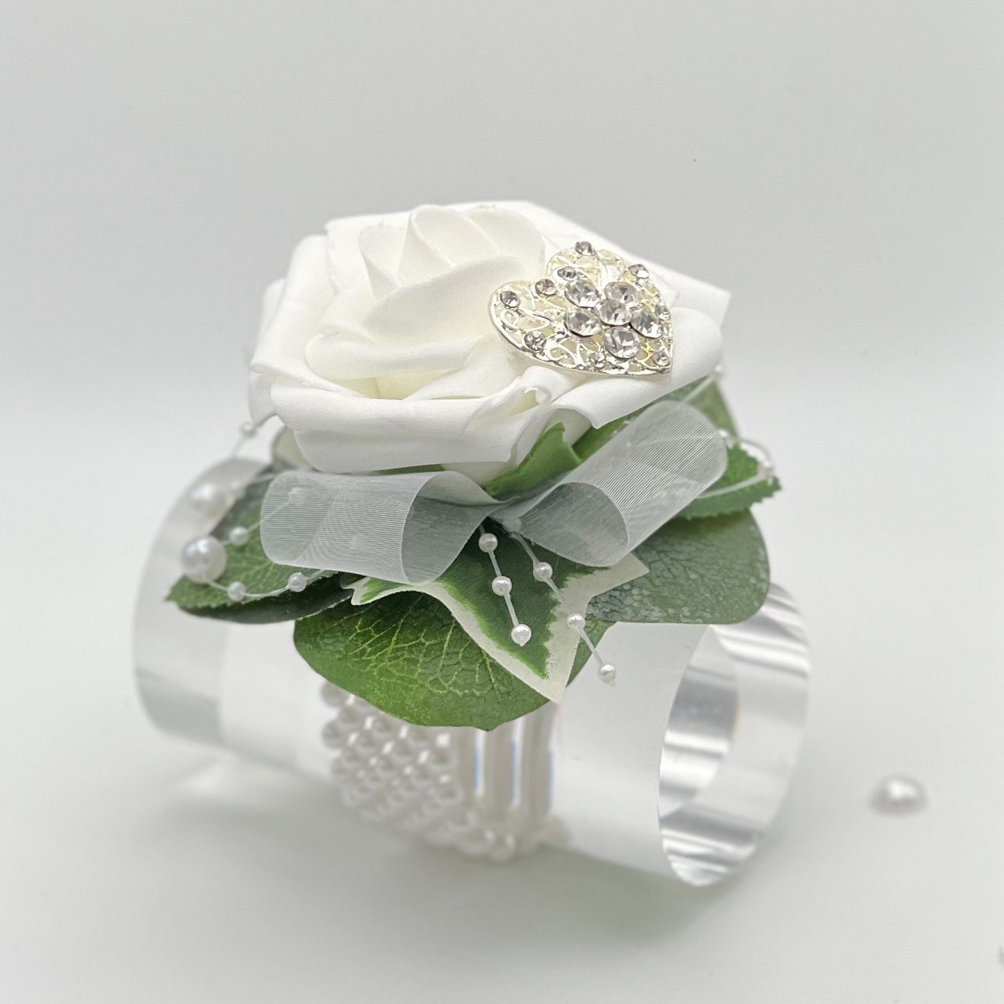 White Rose with Brooch - Debs Flower Corsage