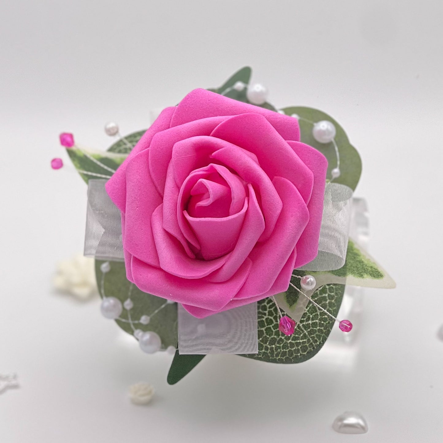 Deep Pink Rose - Debs Flower Corsage