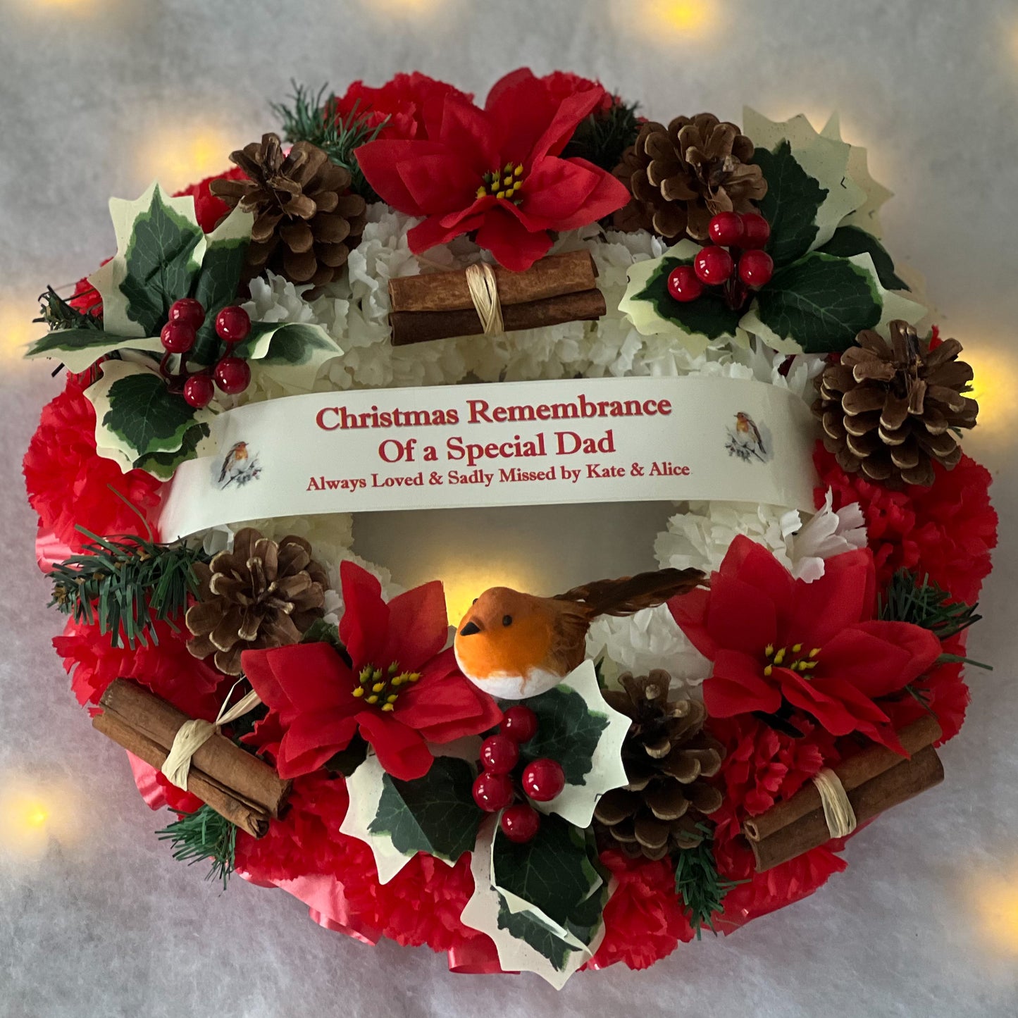 Christmas Grave Wreath - Robin