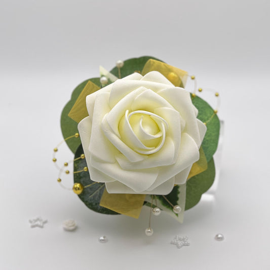 Ivory Rose with Gold - Debs Corsage