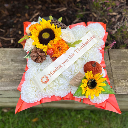 Autumn Cushion Grave Wreath
