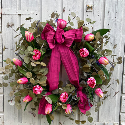 Large Door Spring Wreath - Pinks