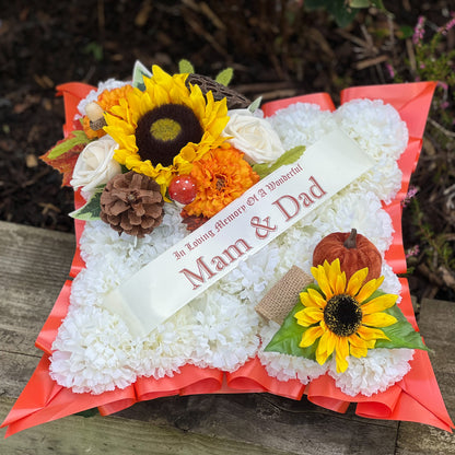Autumn Cushion Grave Wreath