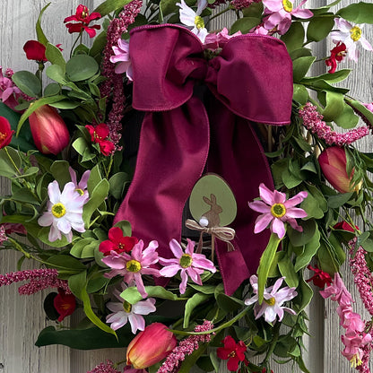 Pink Daisy Blossom Spring Door Wreath