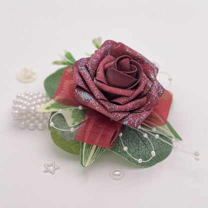 Burgundy Rose - Debs Flower Corsage