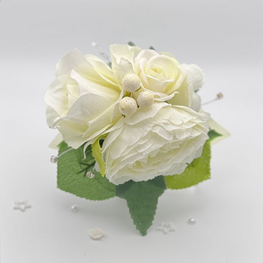 Mixed Ivory roses - Debs Flower Corsage