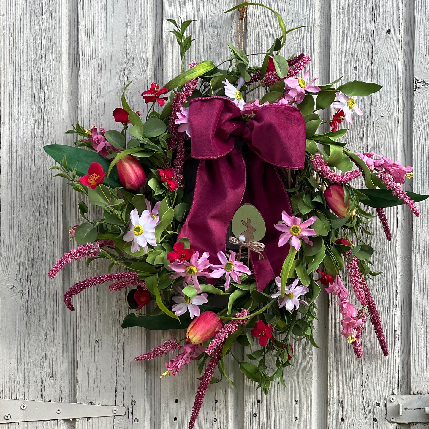 Pink Daisy Blossom Spring Door Wreath