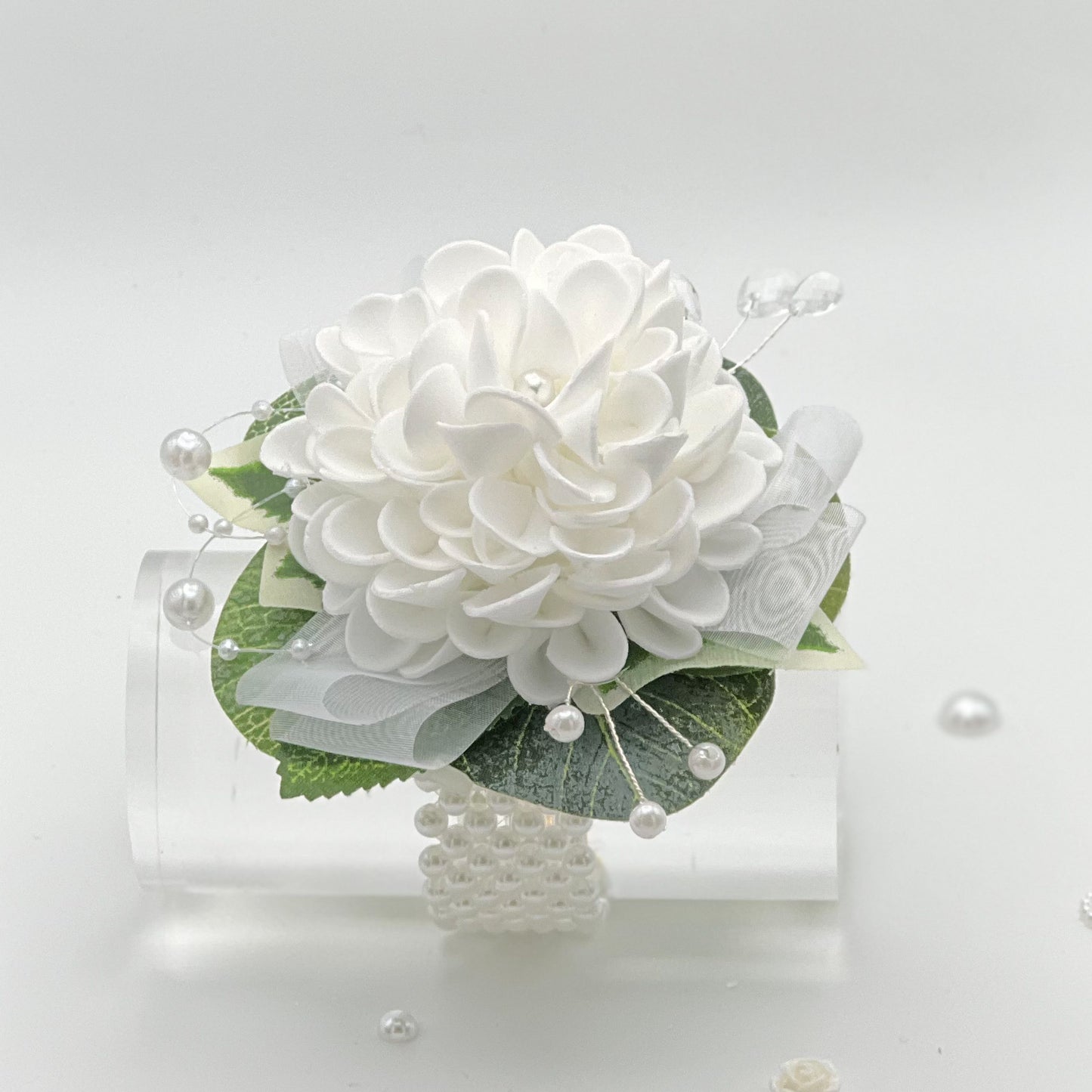 White Dahlia - Debs Flower Corsage