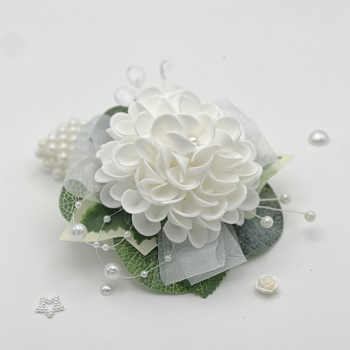 White Dahlia - Debs Flower Corsage