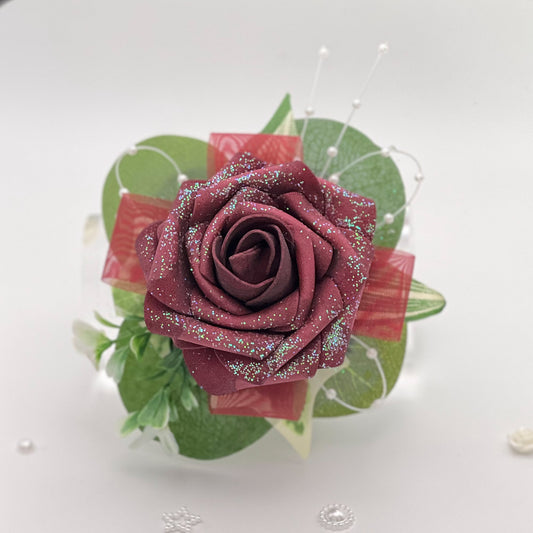 Burgundy Rose - Debs Flower Corsage