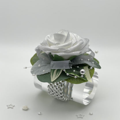 Light Silver Rose - Debs Flower Corsage