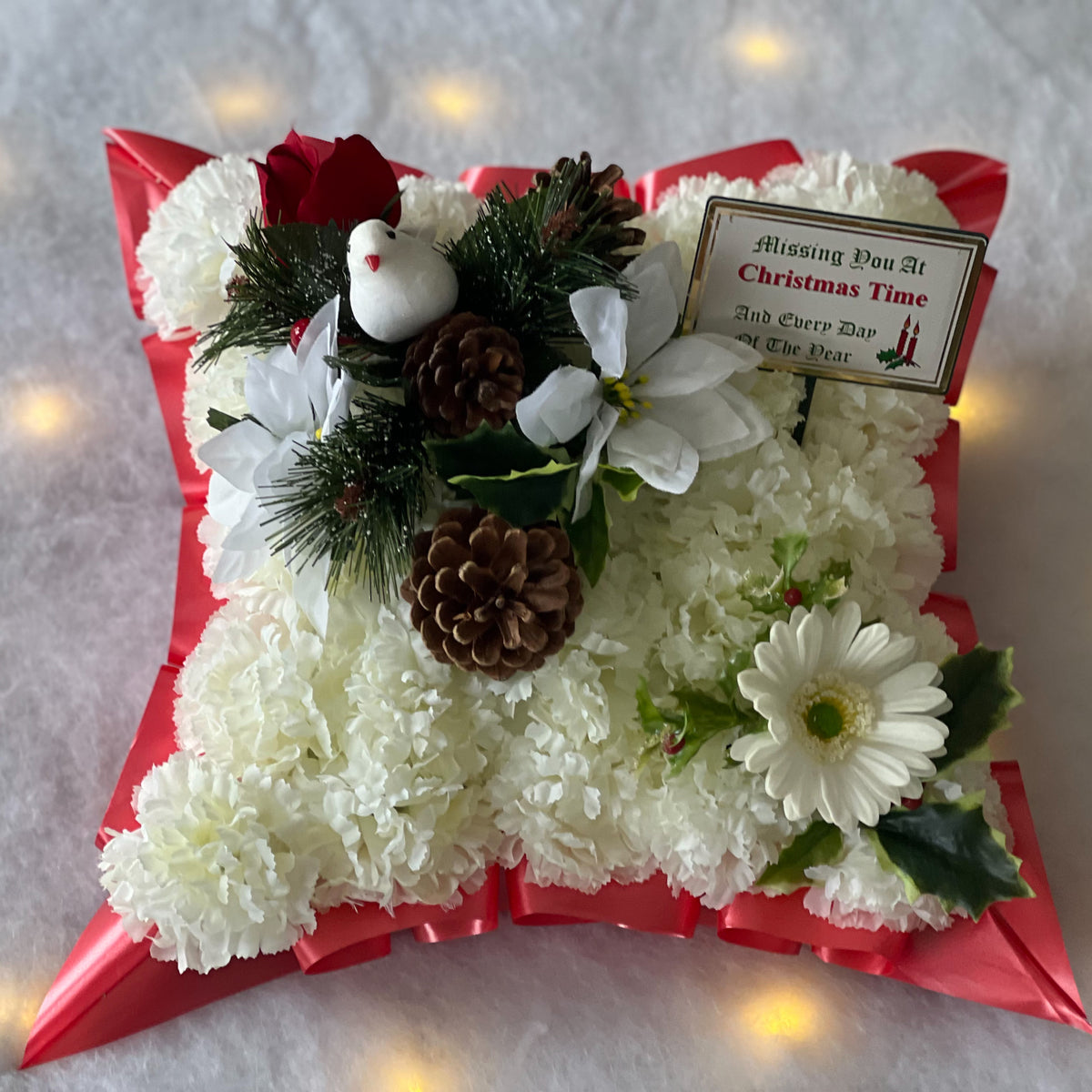 Christmas Grave Cushion with Dove