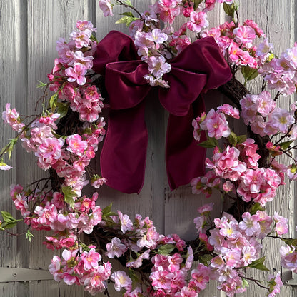 Pink Spring Blossom Door Wreath