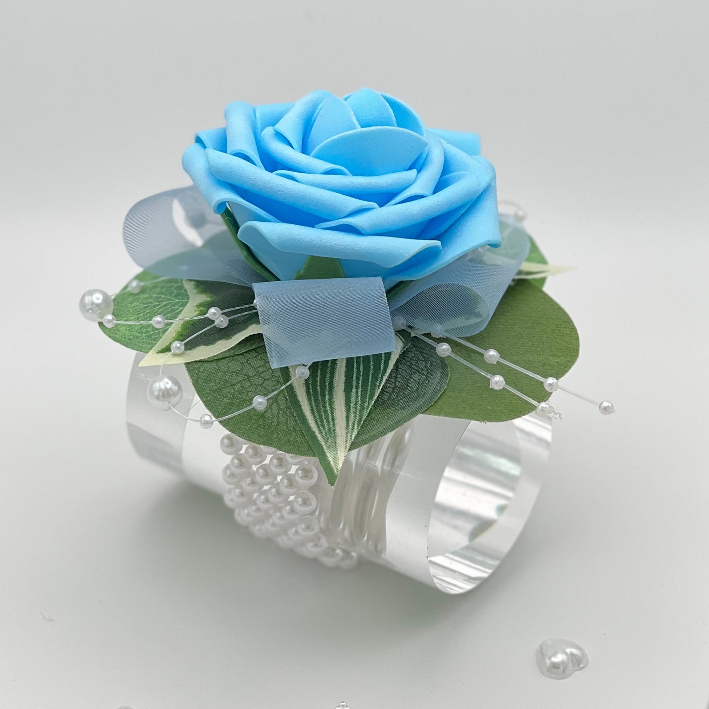 Aqua Blue Rose Debs Corsage 1