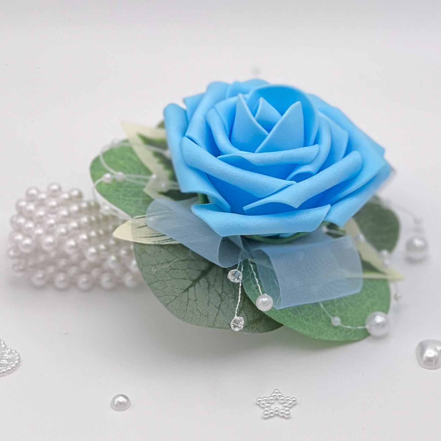 Aqua Blue Rose Debs Corsage 2