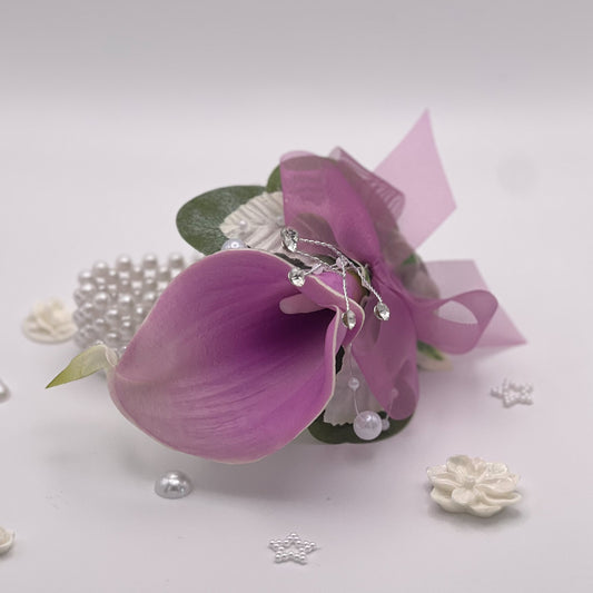 Fuchsia Pink Calla Lily - Debs Flower Corsage