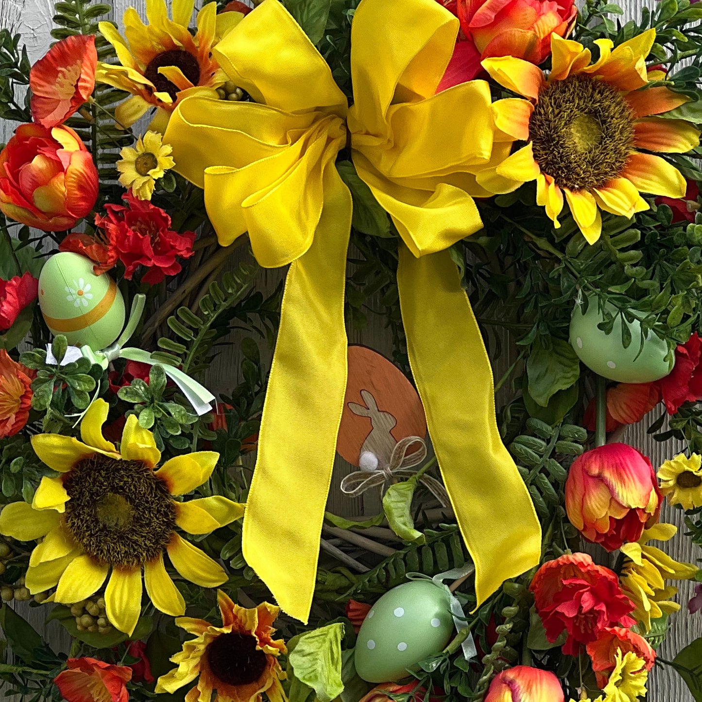 Sunflower and Meadow Spring Door Wreath