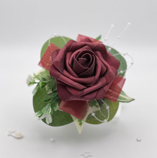 Burgundy Rose - Debs Flower Corsage