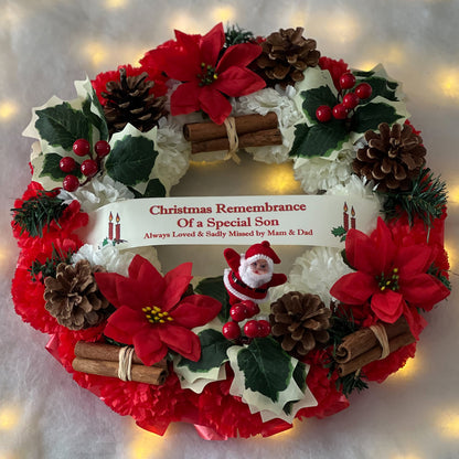 Christmas Grave Wreath - Santa