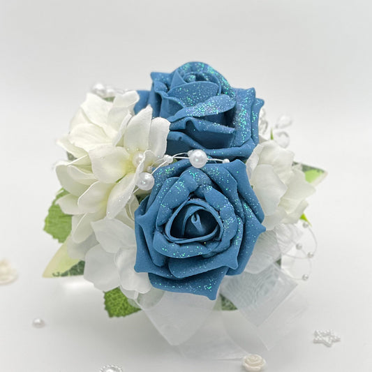 Mixed Light Navy Rose - Debs Flower Corsage