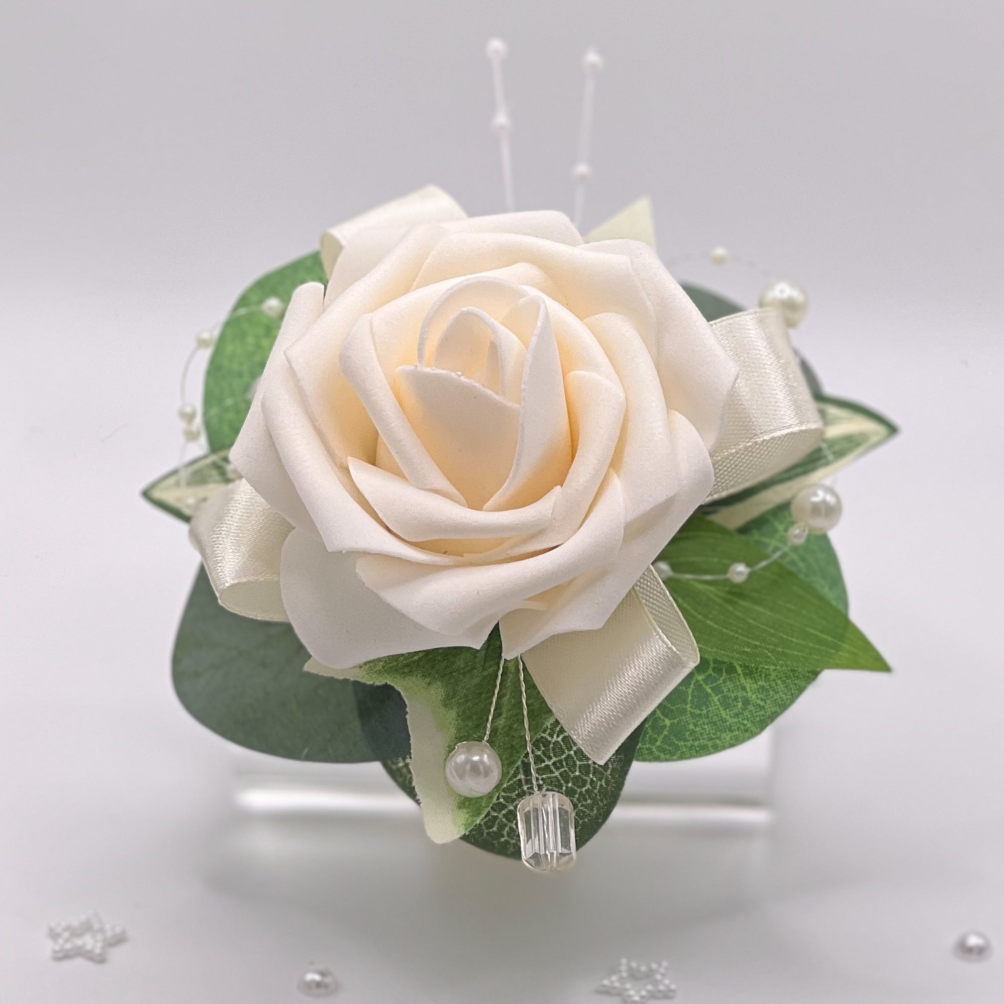 Cream Rose Debs Flower Corsage