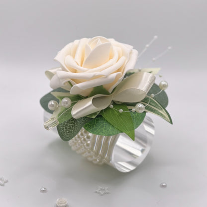 Cream Rose Debs Corsage 1