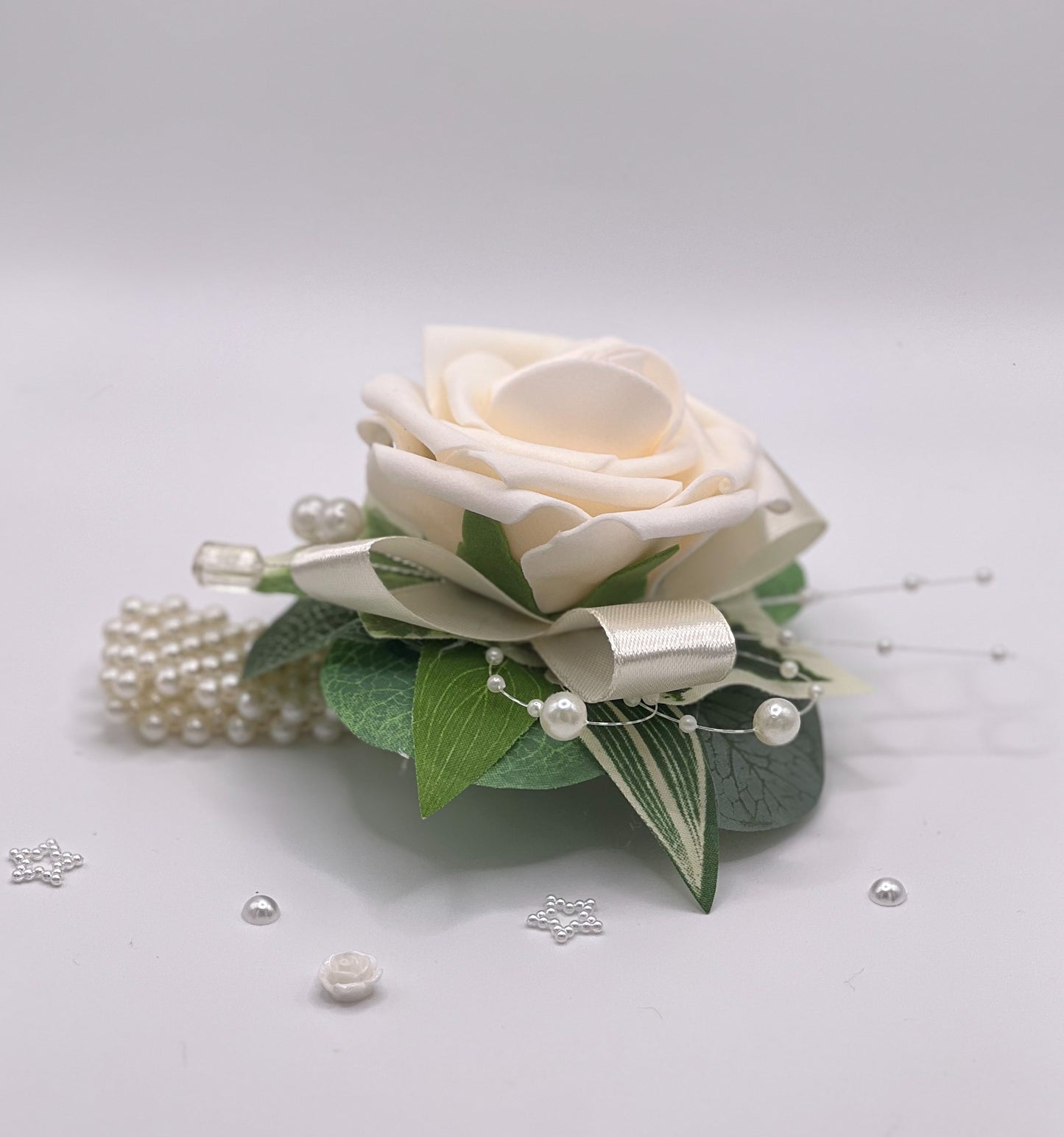 Cream Rose Wrist Debs Corsage 2