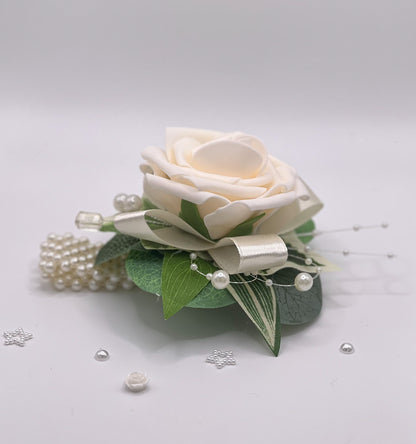 Cream Rose Wrist Debs Corsage 2