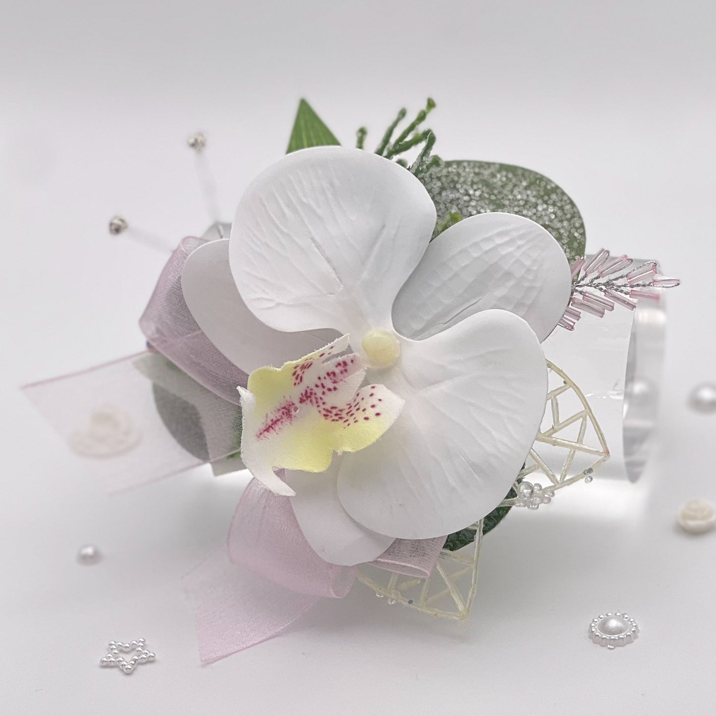 White Orchid with Baby Pink