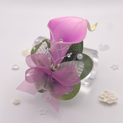 Fuchsia Pink Calla Lily - Debs Flower Corsage