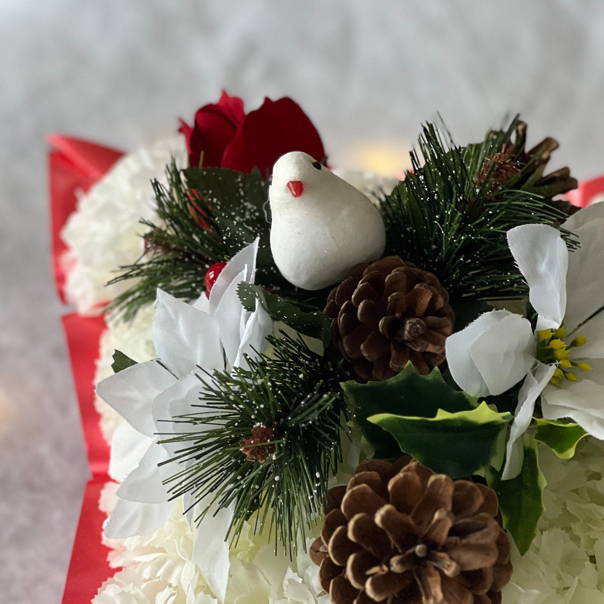 Christmas Grave Cushion with Dove