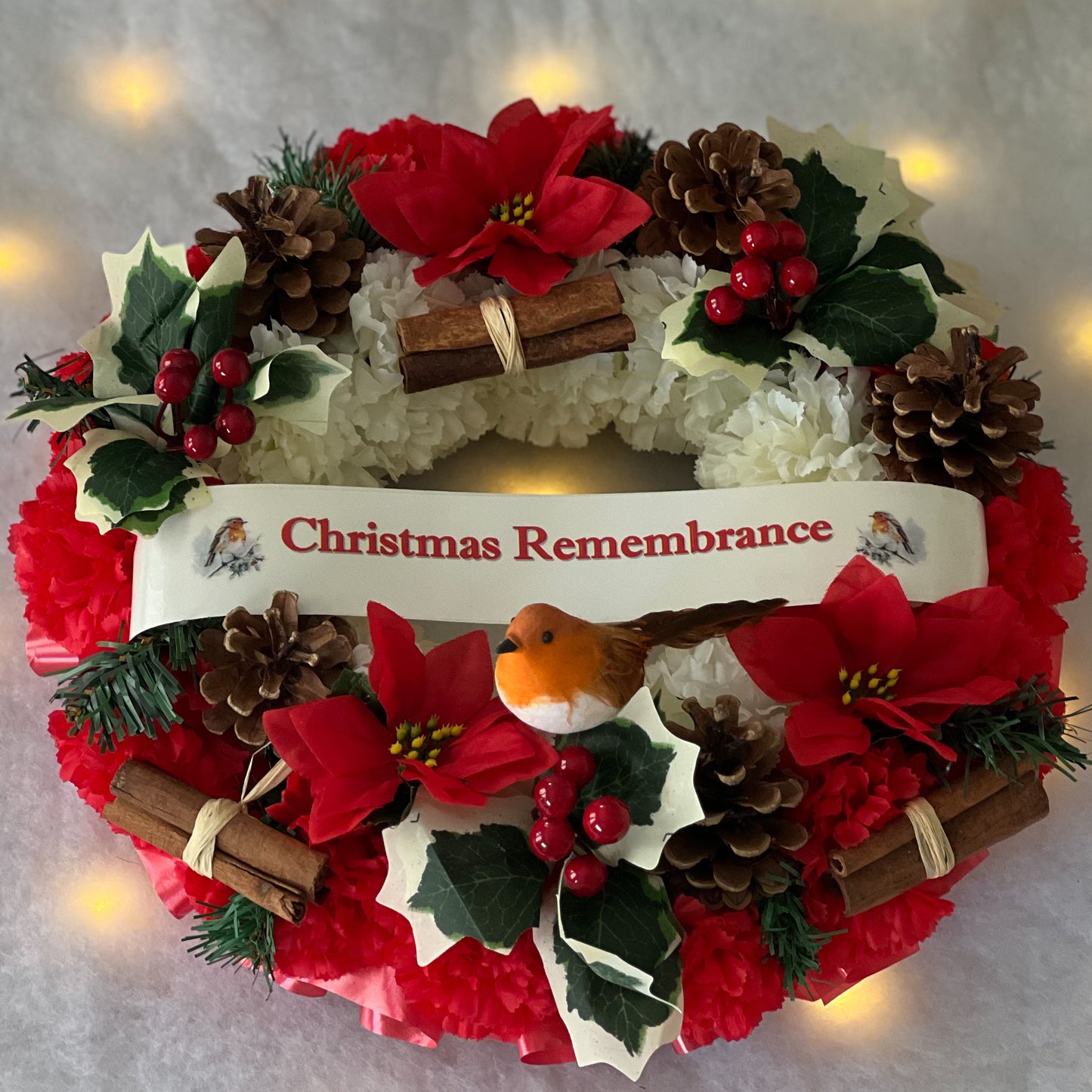 Christmas Grave Wreath - Robin