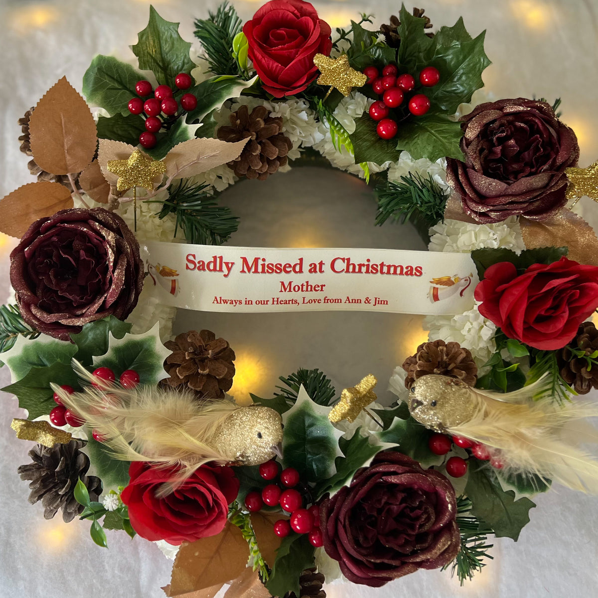 Large Christmas Wreath with Doves