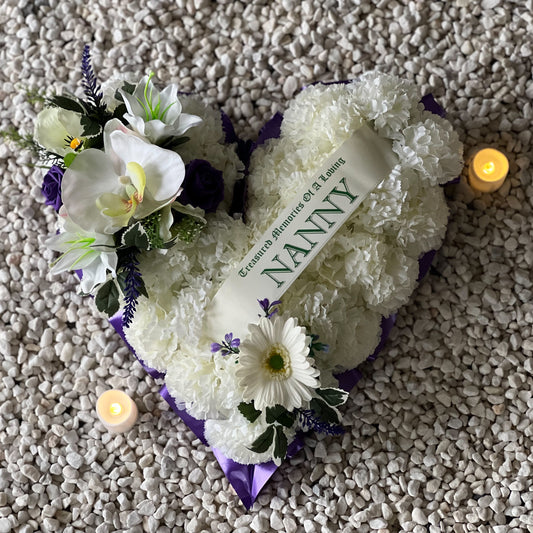 Funeral Heart Grave Wreath - Purple