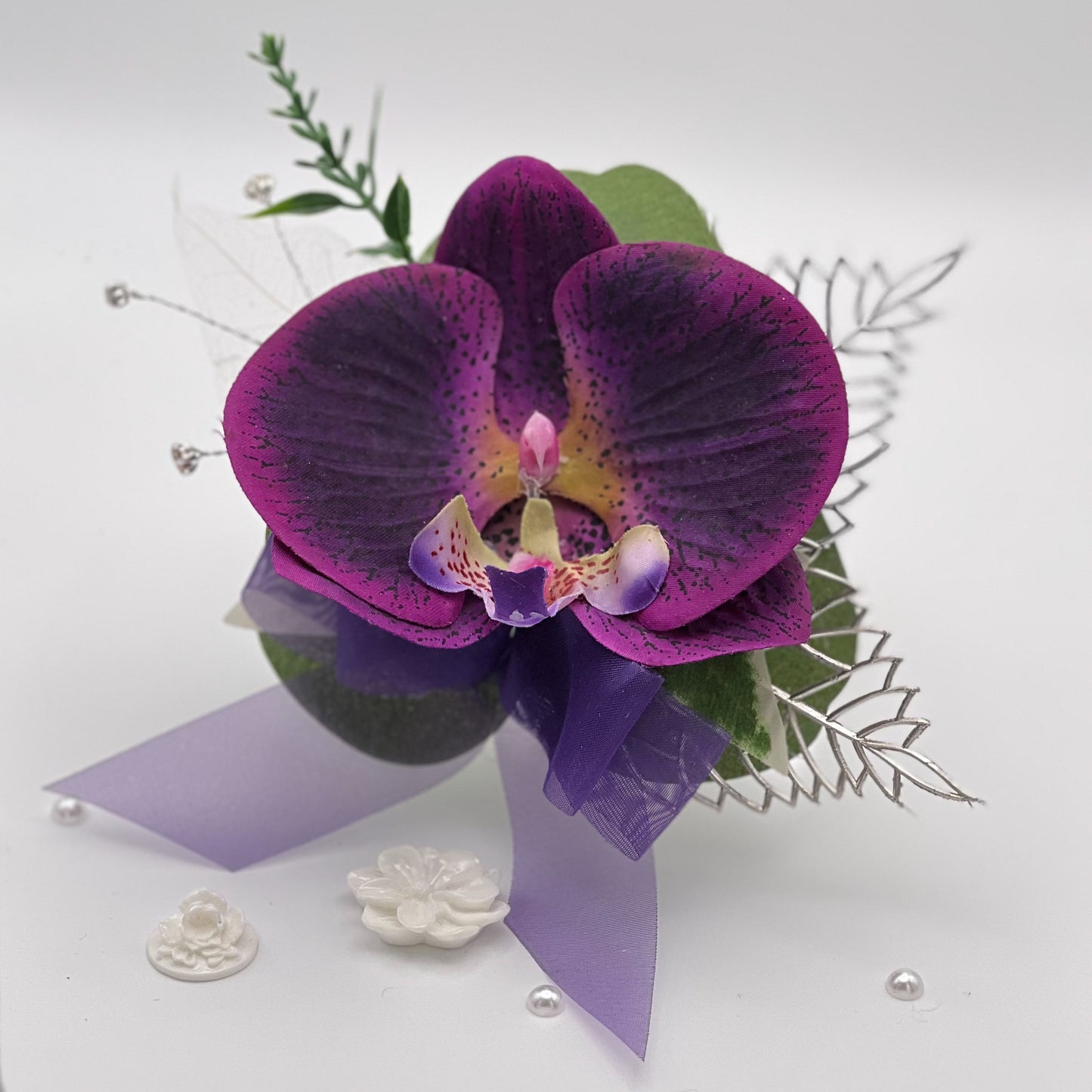 Dark Purple Orchid Debs Corsage