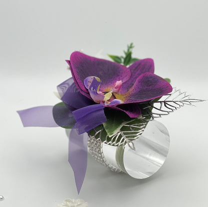 Dark Purple Orchid Debs Corsage 1